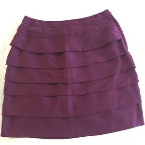H&M deep purple tiered mini skirt size 6